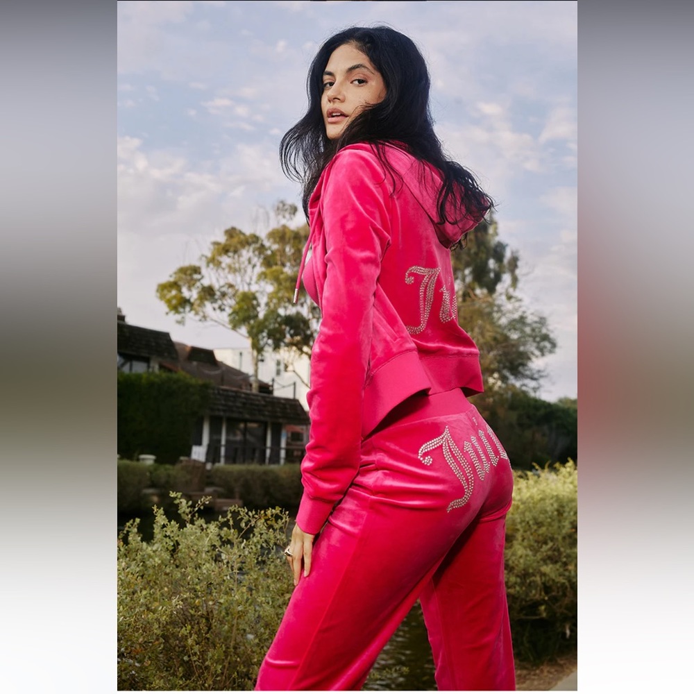Hot Pink OG Juicy Couture Bling Velour Tracksuit